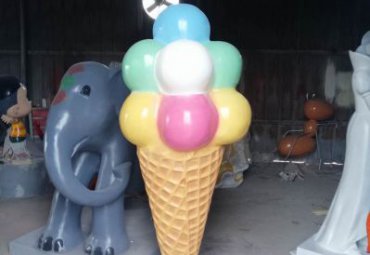 氣球造型冰淇淋雕塑-玻璃鋼仿真冰淇淋，冷飲店門口擺件