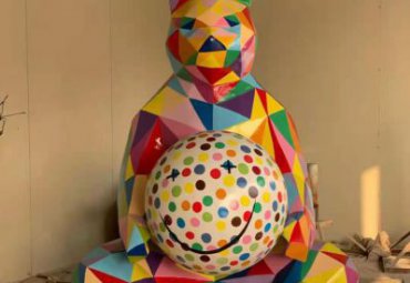 切面幾何熊-玻璃鋼幾何抽象動(dòng)物雕塑熊