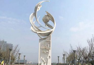 不銹鋼地標(biāo)雕塑-大型標(biāo)志性城市廣場景觀雕塑