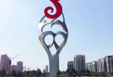 不銹鋼抽象雕塑-大型城市廣場標志性園林景觀