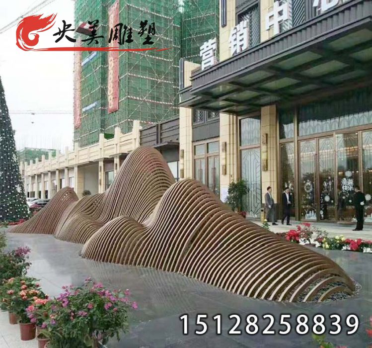 不銹鋼假山-大型鏡面不銹鋼抽象假山園林廣場庭院景觀圖片