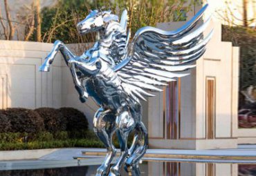 不銹鋼飛馬雕塑-廣場景觀不銹鋼馬