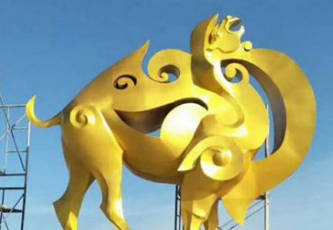 廣場不銹鋼抽象噴漆駱駝雕塑