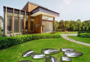 廣場(chǎng)不銹鋼鏡面太湖石雕塑