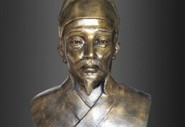 校園廣場玻璃鋼仿銅詩人白居易胸像