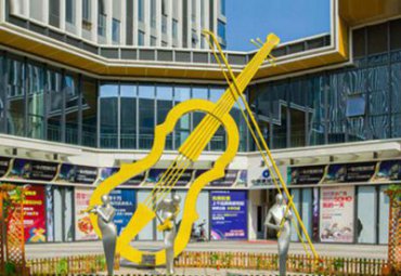 廣場(chǎng)不銹鋼抽象大提琴雕塑