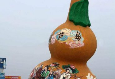 廣場(chǎng)玻璃鋼彩繪葫蘆雕塑