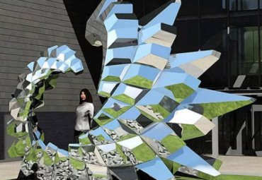 商場(chǎng)戶外不銹鋼鏡面抽象藝術(shù)景觀雕塑