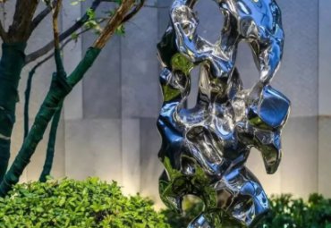 園林戶外擺放不銹鋼鏤空太湖石景觀雕塑