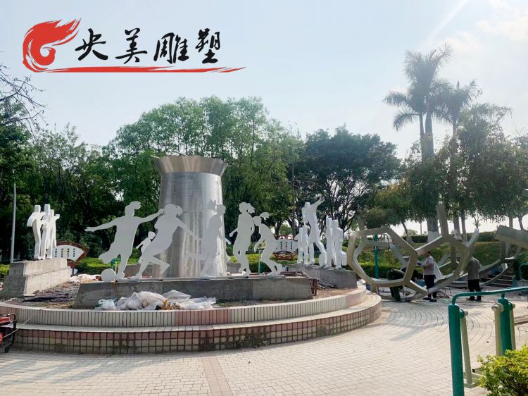 公園不銹鋼運(yùn)動(dòng)抽象剪影人物雕塑圖片