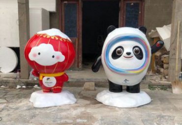 廣場擺放玻璃鋼奧運卡通吉祥物雕塑