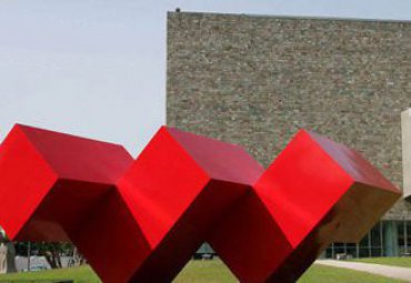 園林綠地擺放不銹鋼抽象方格雕塑