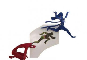 公園不銹鋼抽象跑步運動人物雕塑