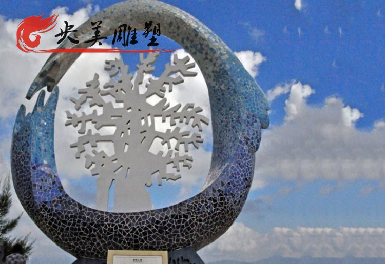 景點擺放不銹鋼鏤空雪花雕塑圖片