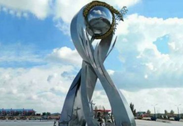 廣場不銹鋼抽象水稻雕塑