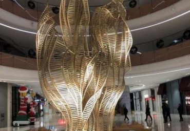 商場裝飾不銹鋼鏤空藝術(shù)景觀雕塑