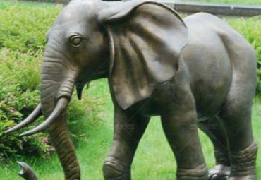 仿真動物景觀戶外大型玻璃鋼大象雕塑