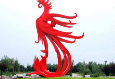 園林廣場大型抽象動物景觀不銹鋼鳳凰雕塑