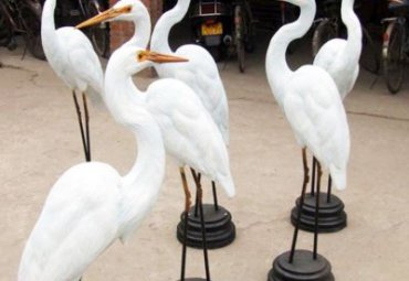 仿真動物景觀水景擺件白鷺雕塑