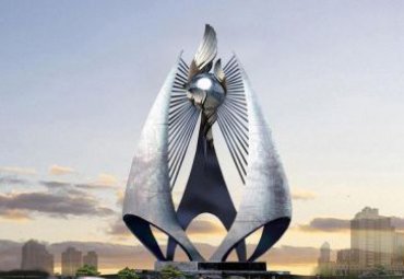 廣場大型不銹鋼抽象帆景觀標(biāo)識(shí)雕塑