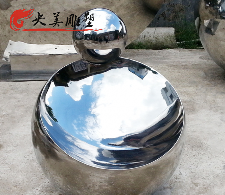 創(chuàng)意不銹鋼鏡面室內圓形座椅擺件圖片